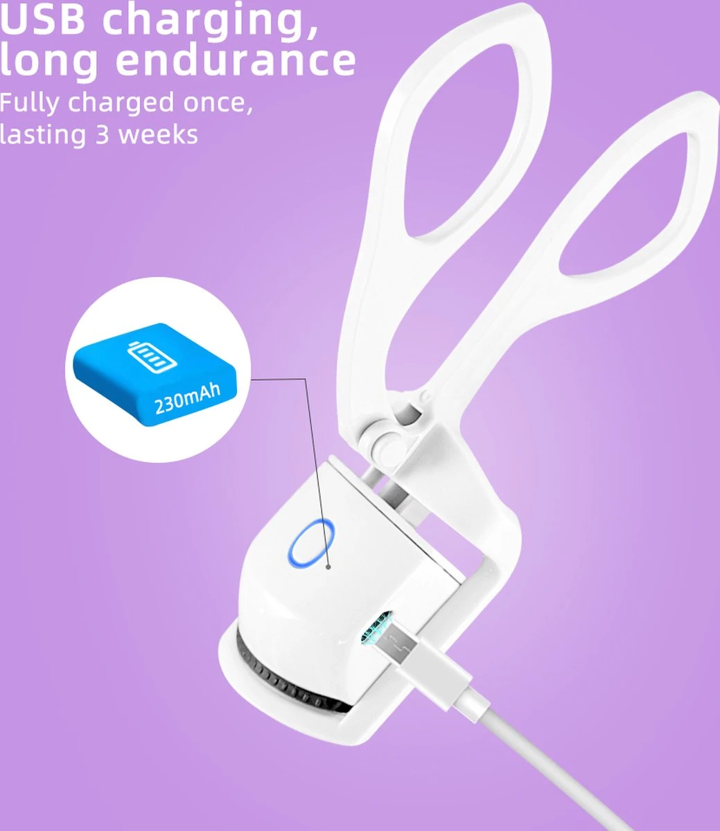 BeautyTech Elektrische Wimperkruller/Wimperkrultang - Roze - Oplaadbaar - Beauty - Verzorging - Make Up 7 BeautyTech Elektrische Wimperkruller/Wimperkrultang - Roze - Oplaadbaar - Beauty - Verzorging - Make Up - Afbeelding 5