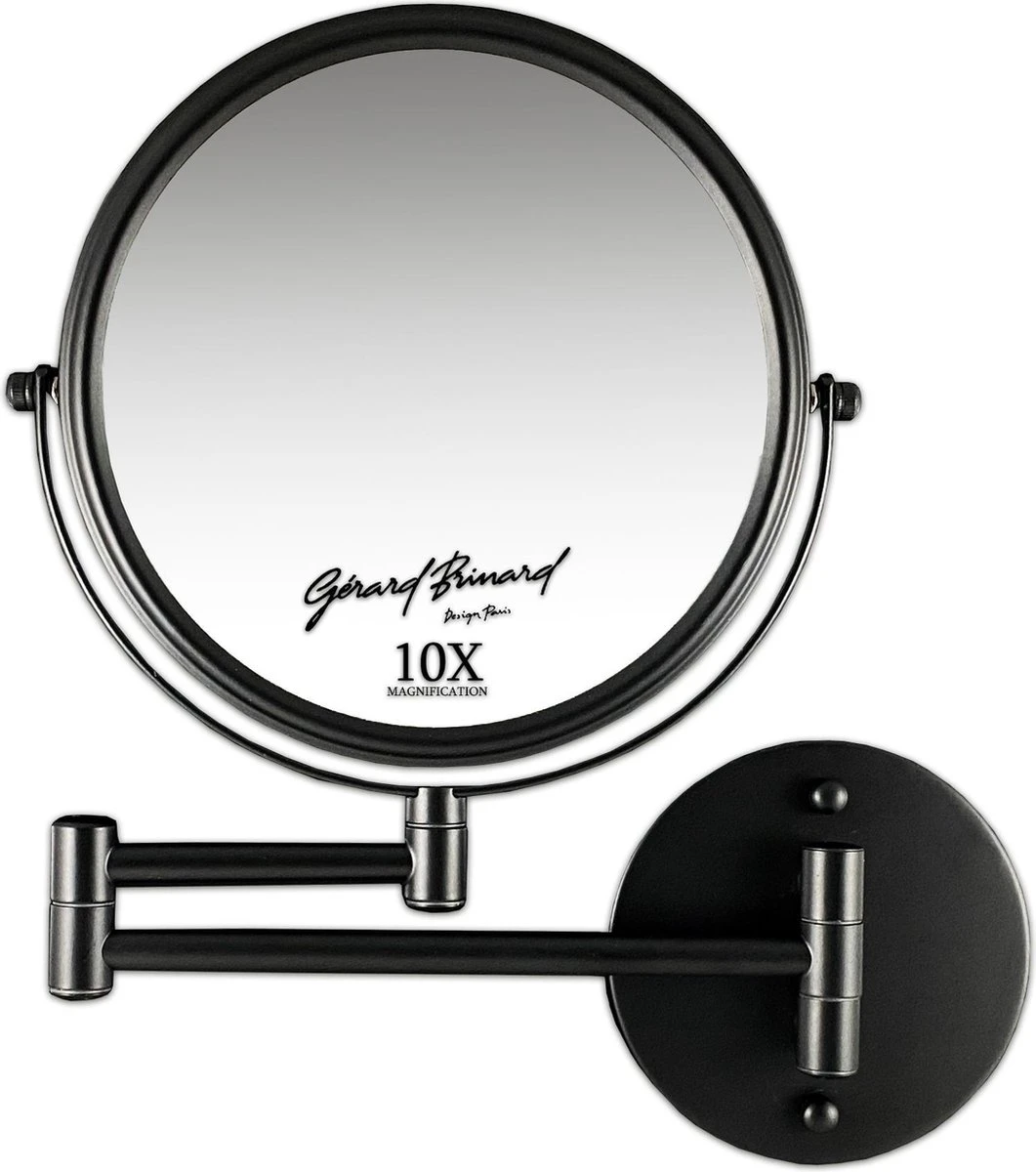 Make-up Wandspiegel Knikarm Mat Zwart - 10x Vergroting 20cmØ 5 Make-up Wandspiegel Knikarm Mat Zwart - 10x Vergroting 20cmØ - Afbeelding 3
