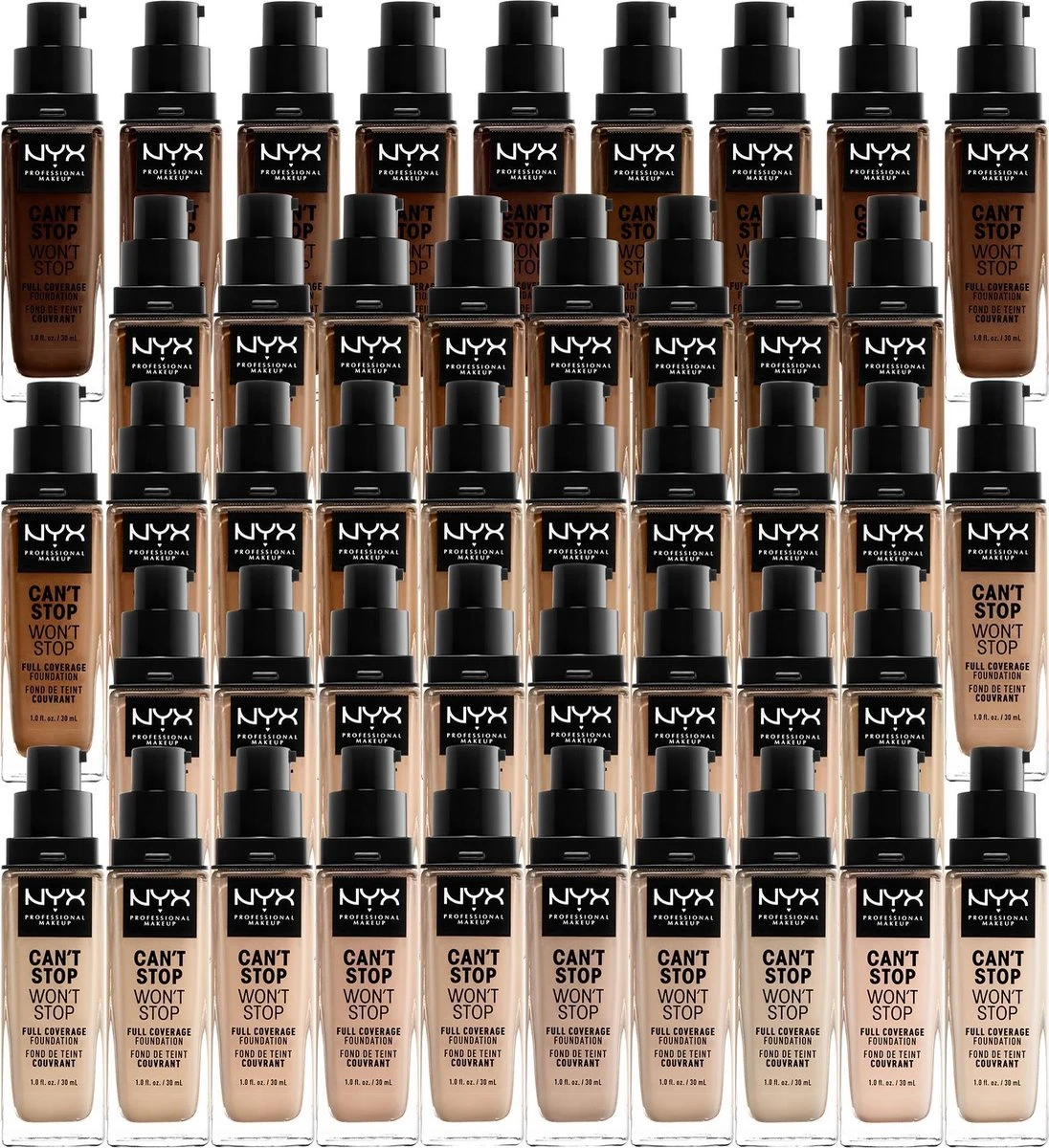 NYX Professional Makeup - Can't Stop Won't Stop Foundation - Natural 7 NYX Professional Makeup - Can't Stop Won't Stop Foundation - Natural - Afbeelding 5