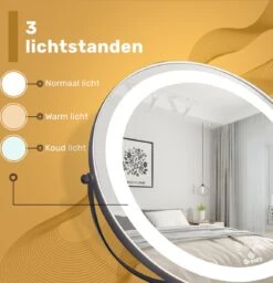 Great's® Make Up Spiegel Met LED Verlichting - ⌀ 40cm - Visagie Spiegel Rond - Extra Close Up Spiegeltje 10x - Zwart 12 Great's® Make Up Spiegel Met LED Verlichting - ⌀ 40cm - Visagie Spiegel Rond - Extra Close Up Spiegeltje 10x - Zwart -Modecosmetica Winkel 1157x1200