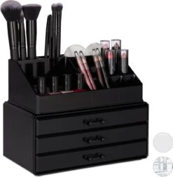 Relaxdays Make-up Organizer - Sieradendoosje - Cosmetica - Zwart 30 Relaxdays Make-up Organizer - Sieradendoosje - Cosmetica - Zwart -Modecosmetica Winkel 1177x1200 3