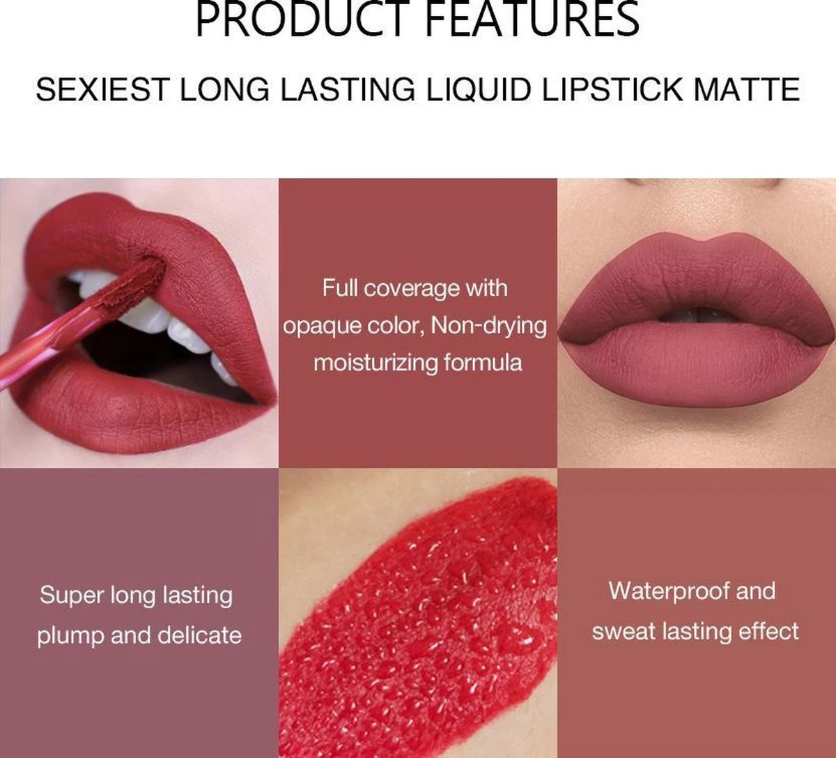 HANDAIYAN® | Liquid Lipsticks | Set Van 6 | Matte Lippenstift | Vloeibare Lippenstift | Waterproof | Make Up Set | Geschenkset | Giftset | Lipstick | Lippenstift | Lipgloss | Lip Gloss 6 HANDAIYAN® | Liquid Lipsticks | Set Van 6 | Matte Lippenstift | Vloeibare Lippenstift | Waterproof | Make Up Set | Geschenkset | Giftset | Lipstick | Lippenstift | Lipgloss | Lip Gloss - Afbeelding 4