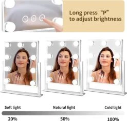Bright Beauty Vanity Make Up Spiegel Met Verlichting - Zwart - Dimbaar Met Drie Lichtstanden 9 Bright Beauty Vanity Make Up Spiegel Met Verlichting - Zwart - Dimbaar Met Drie Lichtstanden -Modecosmetica Winkel 1200x1147 2