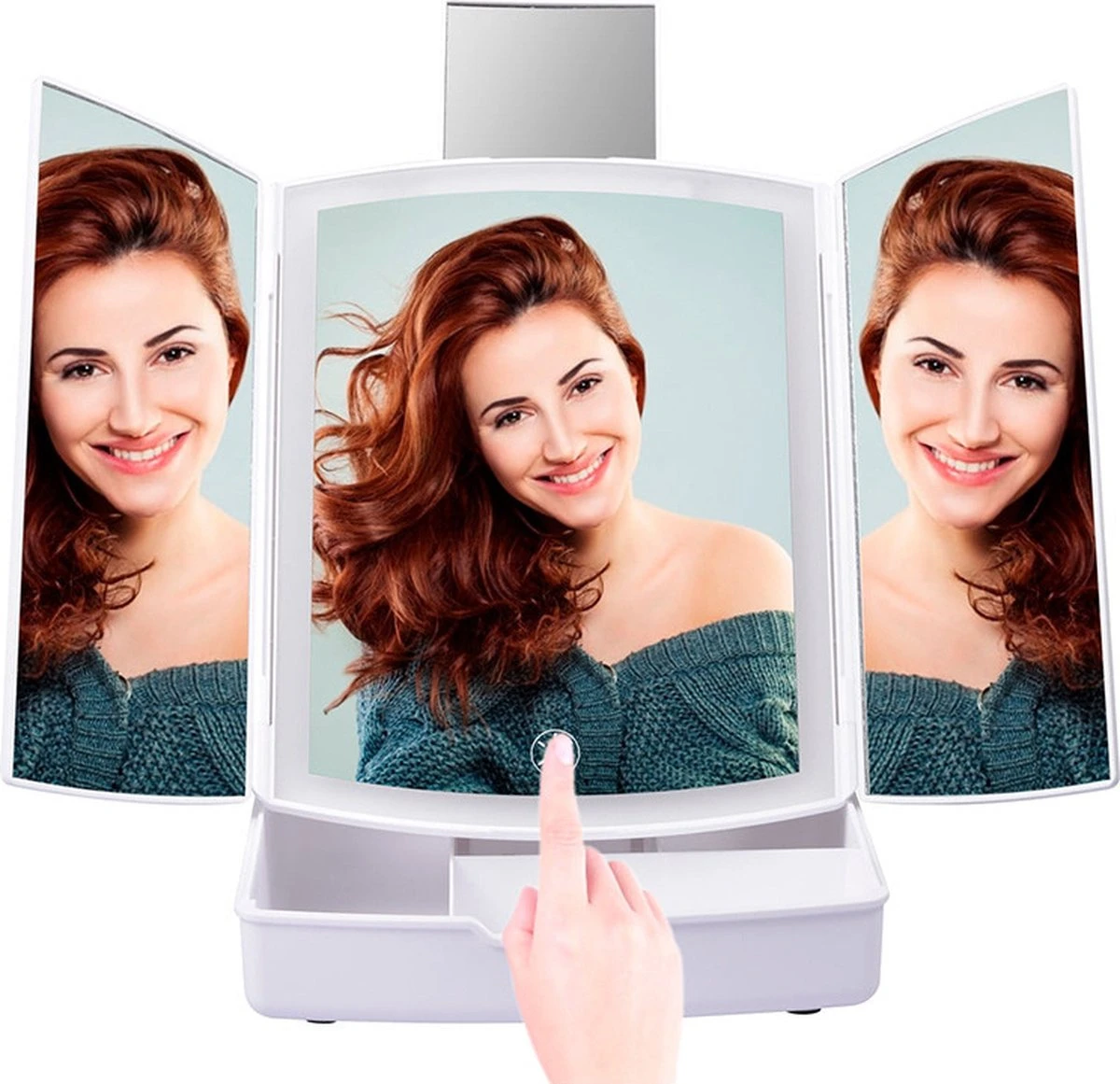 Merkloos Make-up Organizer Met Spiegel En LED Van METU-Online - Make Up Opberger - Make Up Spiegel Met Led Lamp - Makeup Opbergdoos - Make-up Spiegel Wit - Make Up Spiegel Met Verlichting En Usb - Make Up Koffer - Make Up Tafel - Make Up Organizer 7 Merkloos Make-up Organizer Met Spiegel En LED Van METU-Online - Make Up Opberger - Make Up Spiegel Met Led Lamp - Makeup Opbergdoos - Make-up Spiegel Wit - Make Up Spiegel Met Verlichting En Usb - Make Up Koffer - Make Up Tafel - Make Up Organizer - Afbeelding 5