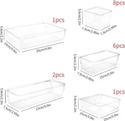 Aokyom Make-uporganizer, 18 Stuks, Kunststof Opbergdozen Voor Kantoor, Lades, Organizer, Lade-organizer, Doorzichtige Lade-inzet Voor Bureau, Keuken, Badkamer 13 Aokyom Make-uporganizer, 18 Stuks, Kunststof Opbergdozen Voor Kantoor, Lades, Organizer, Lade-organizer, Doorzichtige Lade-inzet Voor Bureau, Keuken, Badkamer -Modecosmetica Winkel 1200x1163 3
