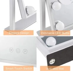 Bright Beauty Vanity Make Up Spiegel Met Verlichting - Zwart - Dimbaar Met Drie Lichtstanden 8 Bright Beauty Vanity Make Up Spiegel Met Verlichting - Zwart - Dimbaar Met Drie Lichtstanden -Modecosmetica Winkel 1200x1177 4