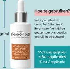 Remescar Repairing Serum Vitamine C - Serum - 30 ML - Herstelt En Laat De Huid Stralen - Intense Hydratatie - Maakt De Huid Egaler -Modecosmetica Winkel 1200x1180 1