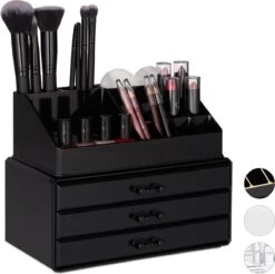 Relaxdays Make-up Organizer - Sieradendoosje - Cosmetica - Zwart 23 Relaxdays Make-up Organizer - Sieradendoosje - Cosmetica - Zwart -Modecosmetica Winkel 1200x1197 14