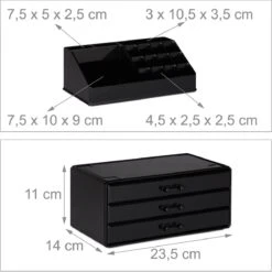 Relaxdays Make-up Organizer - Sieradendoosje - Cosmetica - Zwart 27 Relaxdays Make-up Organizer - Sieradendoosje - Cosmetica - Zwart -Modecosmetica Winkel 1200x1198 27
