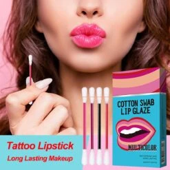 Tattoo Lippenstift Multi-color | Lippenstift Wattenstaafje 20 Stuks | Duurzame Long Lasting Waterdichte Vloeibare Non-stick Tattoo Lipstick | Lip Stain