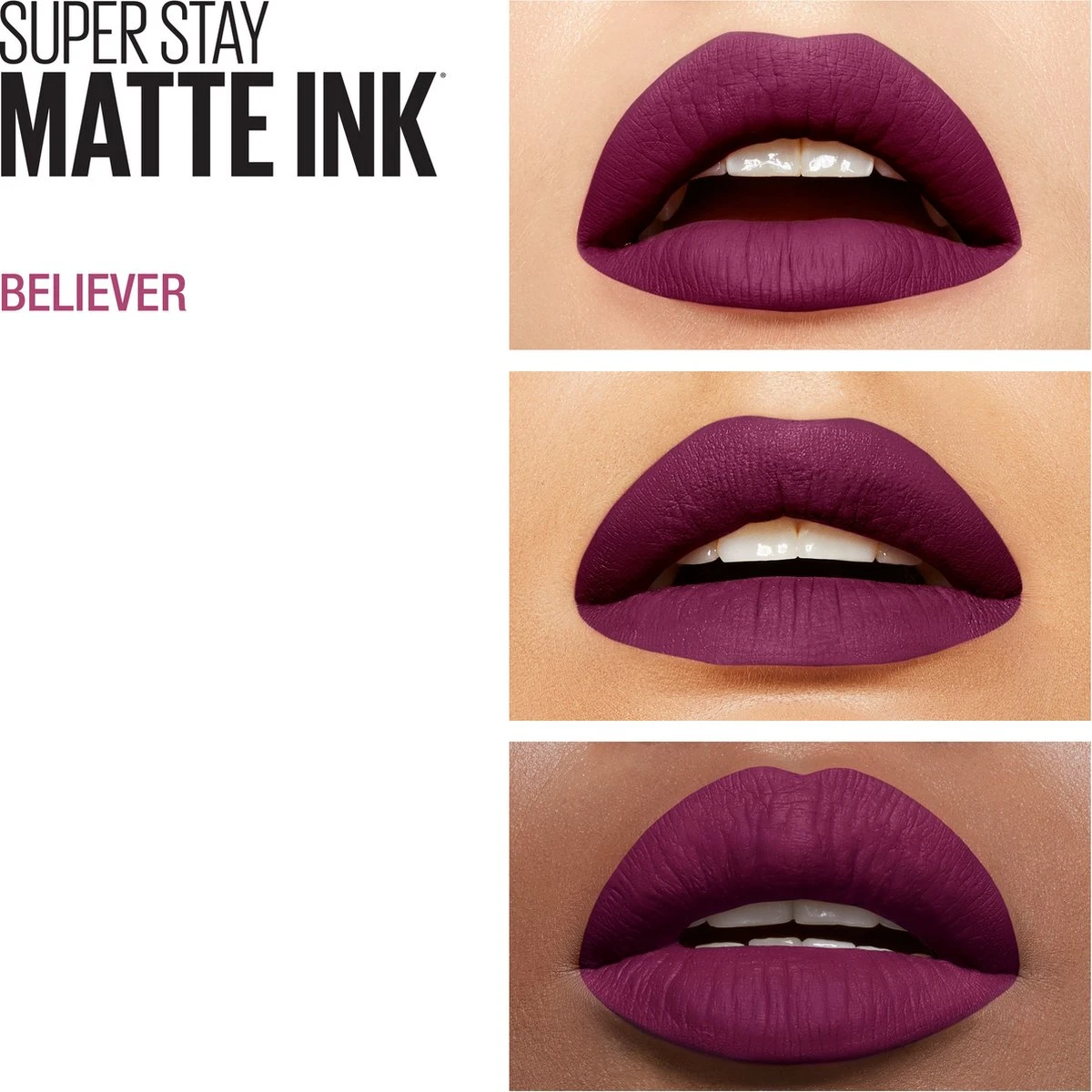 Maybelline Superstay Langhoudende Lippenstift - Matte Ink X Ashley Longshore - 40 Believer - Paars - Limited Edition 5 Maybelline Superstay Langhoudende Lippenstift - Matte Ink X Ashley Longshore - 40 Believer - Paars - Limited Edition - Afbeelding 3