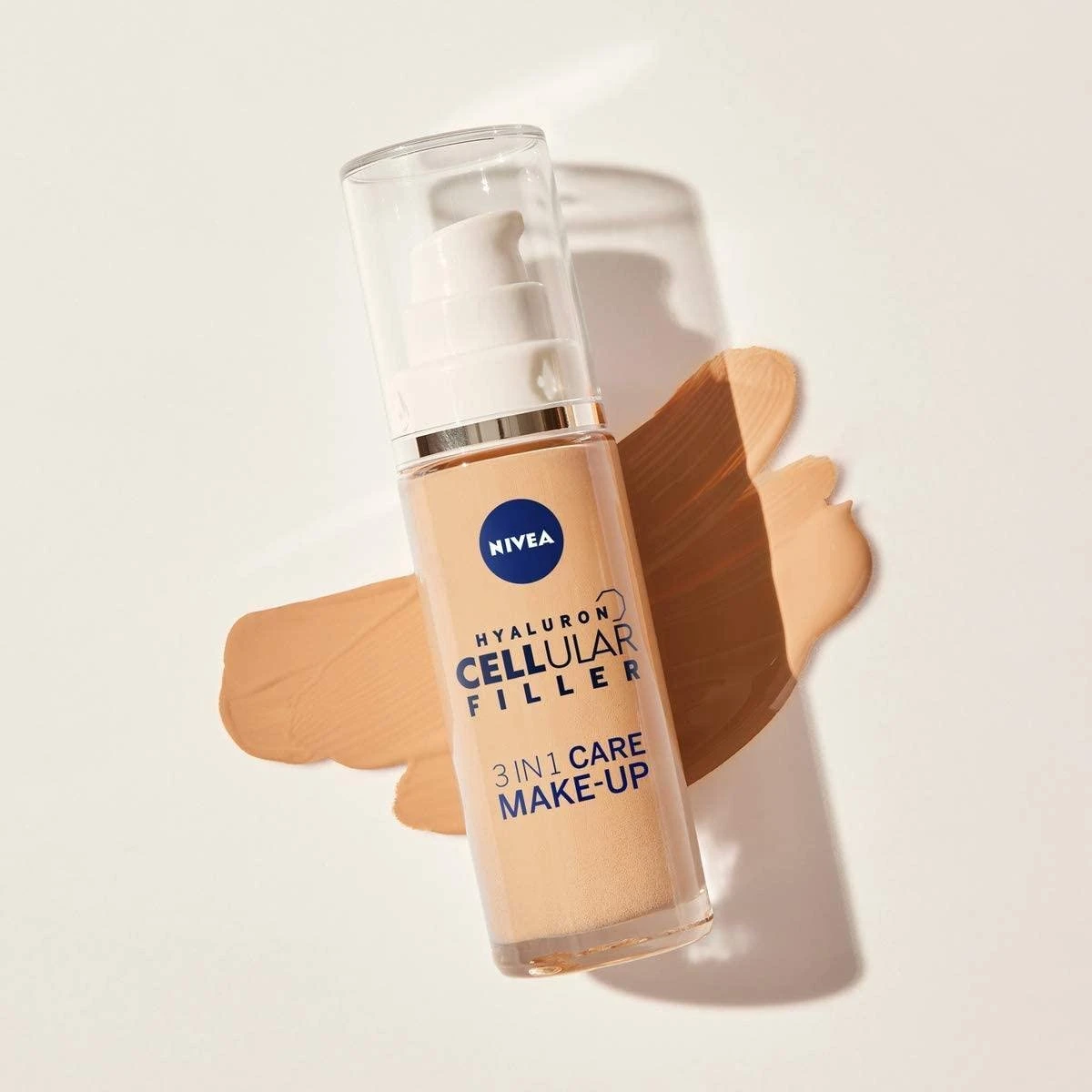 NIVEA Hyaluron Cellular Filler 3-in-1 Verzorgende Make-up #02 Medium (30 Ml), Hydraterende Foundation Met Hyaluron, Gezichtsmake-up 4 NIVEA Hyaluron Cellular Filler 3-in-1 Verzorgende Make-up #02 Medium (30 Ml), Hydraterende Foundation Met Hyaluron, Gezichtsmake-up - Afbeelding 2