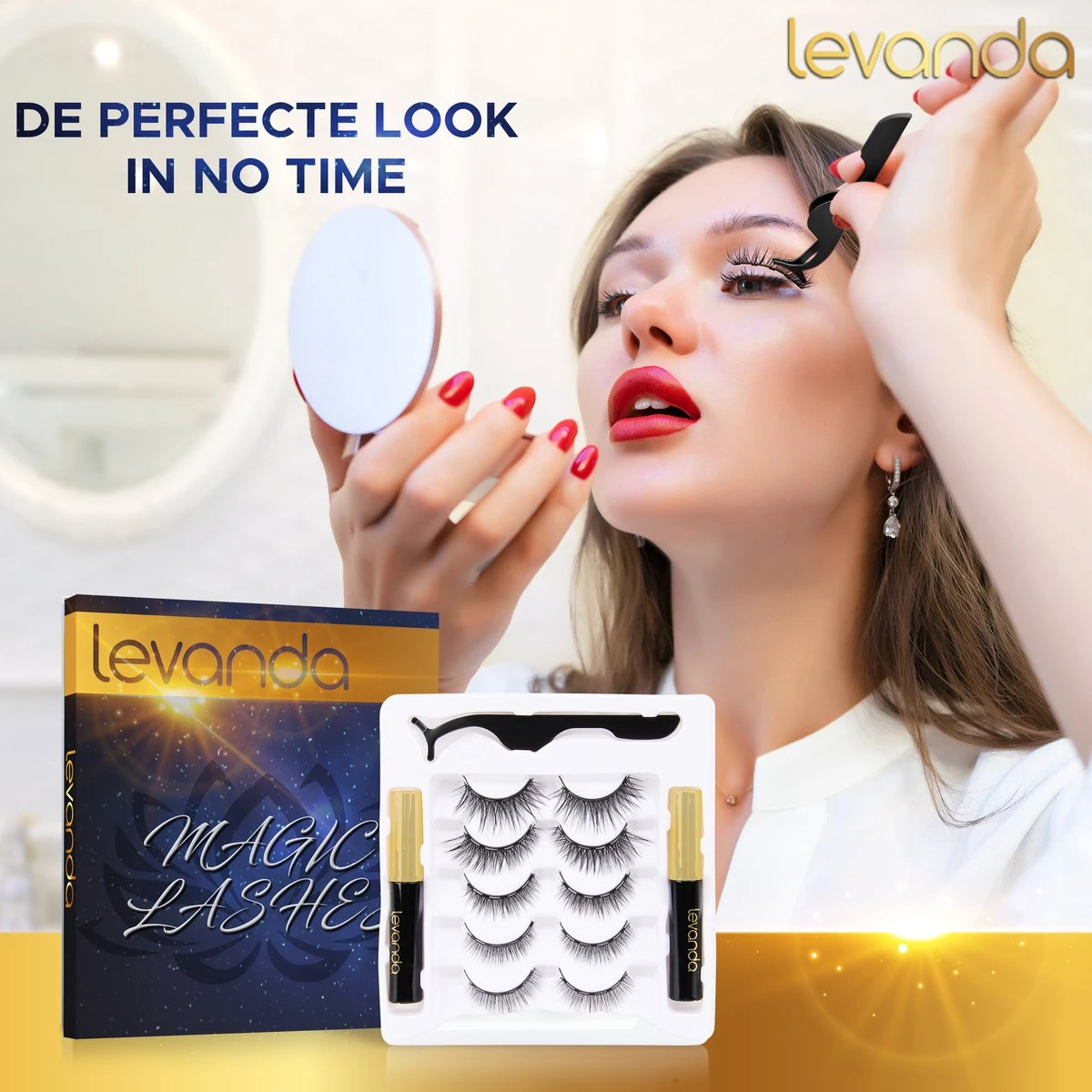 Nep Wimpers Met Magnetische Eyeliner Zwart - Wimperextensions Magnetic Lashes - Valse Wimpers Magneet Potlood En Applicator 6 Nep Wimpers Met Magnetische Eyeliner Zwart - Wimperextensions Magnetic Lashes - Valse Wimpers Magneet Potlood En Applicator - Afbeelding 4