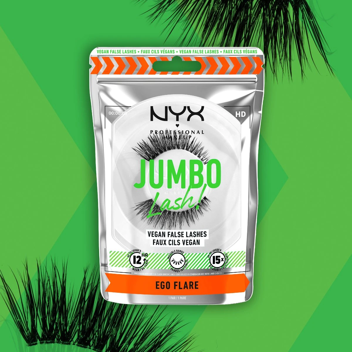 NYX Professional Makeup Jumbo Lash! Vegan False Lashes - LGLA05 Ego Flare 4 NYX Professional Makeup Jumbo Lash! Vegan False Lashes - LGLA05 Ego Flare - Afbeelding 2