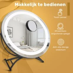 Great's® Make Up Spiegel Met LED Verlichting - ⌀ 40cm - Visagie Spiegel Rond - Extra Close Up Spiegeltje 10x - Zwart 11 Great's® Make Up Spiegel Met LED Verlichting - ⌀ 40cm - Visagie Spiegel Rond - Extra Close Up Spiegeltje 10x - Zwart -Modecosmetica Winkel 1200x1200 524