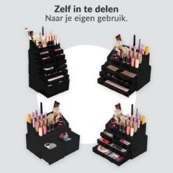 Confibel XXL Acryl Make-up Cosmetica Organizer - Verstelbare Lades - Sieraden/Make-up/Cosmetica Organizer - 11 Compartimenten - Zwart 19 Confibel XXL Acryl Make-up Cosmetica Organizer - Verstelbare Lades - Sieraden/Make-up/Cosmetica Organizer - 11 Compartimenten - Zwart -Modecosmetica Winkel 1200x1200 528