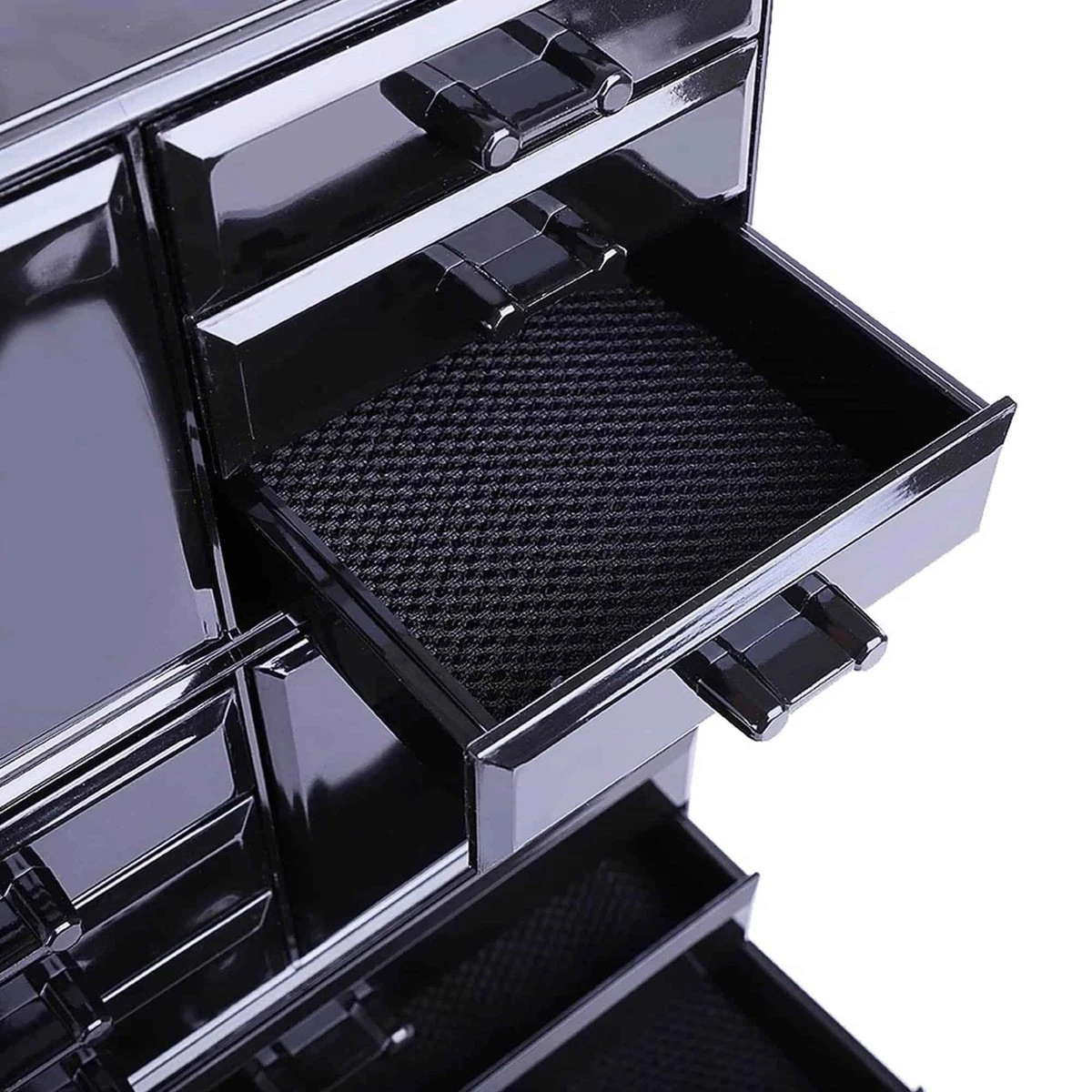 Confibel XXL Acryl Make-up Cosmetica Organizer - Verstelbare Lades - Sieraden/Make-up/Cosmetica Organizer - 11 Compartimenten - Zwart 14 Confibel XXL Acryl Make-up Cosmetica Organizer - Verstelbare Lades - Sieraden/Make-up/Cosmetica Organizer - 11 Compartimenten - Zwart - Afbeelding 12