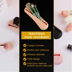 Beautious® Make Up Organizer - Beauty Organizer - Kwastenhouder - Compact - Siliconen - Khaki 14 Beautious® Make Up Organizer - Beauty Organizer - Kwastenhouder - Compact - Siliconen - Khaki -Modecosmetica Winkel 1200x1200 555