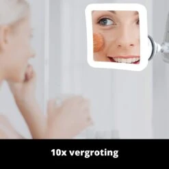 Vergroot Make Up En Scheer Spiegel Met LED Verlichting Vierkant - 10x Vegroting En Natuurlijk Licht Voor Cosmetica/Scheren/Epileren - 360° Graden Verstelbare Zuignap En Wandbevestiging 14 Vergroot Make Up En Scheer Spiegel Met LED Verlichting Vierkant - 10x Vegroting En Natuurlijk Licht Voor Cosmetica/Scheren/Epileren - 360° Graden Verstelbare Zuignap En Wandbevestiging -Modecosmetica Winkel 1200x1200 565