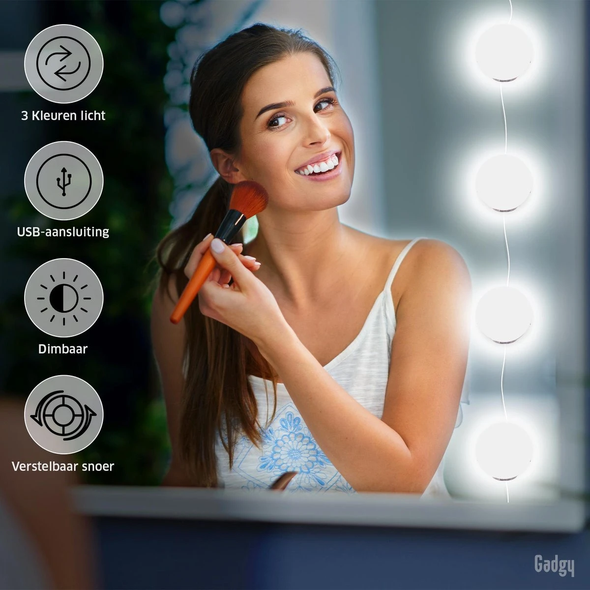 Gadgy Hollywood Spiegel Met Verlichting – Spiegel Met Licht - 10 LED Lampen - Dimbaar (SPIEGEL NIET INBEGREPEN) 3 Gadgy Hollywood Spiegel Met Verlichting – Spiegel Met Licht - 10 LED Lampen - Dimbaar (SPIEGEL NIET INBEGREPEN)