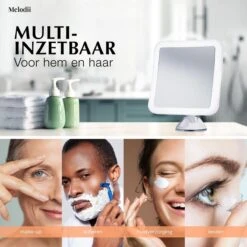 Melodii ML10X - Make Up Spiegel Met LED Verlichting - Scheerspiegel - 10x Vergroting - Met Tru-Daylight Verlichting - Voor Hem En Voor Haar -Modecosmetica Winkel 1200x1200 574