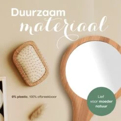 Bamboe Handspiegel Met Handvat - 15 Cm - Make Up Spiegel / Scheerspiegel / Kappersspiegel - 150 Gram - Kapper -Modecosmetica Winkel 1200x1200 580