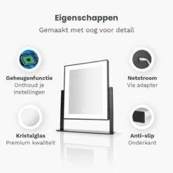 Mirlux Hollywood Spiegel Met Verlichting - Make Up - Visagie - Dimbaar LED Lampen Licht - Zwart 16 Mirlux Hollywood Spiegel Met Verlichting - Make Up - Visagie - Dimbaar LED Lampen Licht - Zwart -Modecosmetica Winkel 1200x1200 599