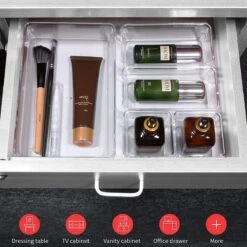 Aokyom Make-uporganizer, 18 Stuks, Kunststof Opbergdozen Voor Kantoor, Lades, Organizer, Lade-organizer, Doorzichtige Lade-inzet Voor Bureau, Keuken, Badkamer 15 Aokyom Make-uporganizer, 18 Stuks, Kunststof Opbergdozen Voor Kantoor, Lades, Organizer, Lade-organizer, Doorzichtige Lade-inzet Voor Bureau, Keuken, Badkamer -Modecosmetica Winkel 1200x1200 642