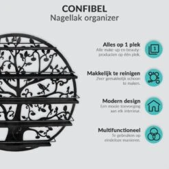 Confibel Nagellak Houder - Nagellak Flesjes Organizer - Essentiële Oliën Organizer - Rek Voor Flesjes - Wanddecoratie - Zwart 23 Confibel Nagellak Houder - Nagellak Flesjes Organizer - Essentiële Oliën Organizer - Rek Voor Flesjes - Wanddecoratie - Zwart -Modecosmetica Winkel 1200x1200 646