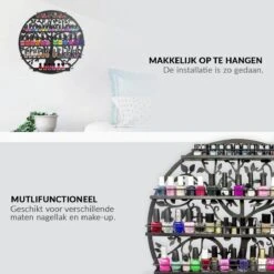 Confibel Nagellak Houder - Nagellak Flesjes Organizer - Essentiële Oliën Organizer - Rek Voor Flesjes - Wanddecoratie - Zwart 25 Confibel Nagellak Houder - Nagellak Flesjes Organizer - Essentiële Oliën Organizer - Rek Voor Flesjes - Wanddecoratie - Zwart -Modecosmetica Winkel 1200x1200 648