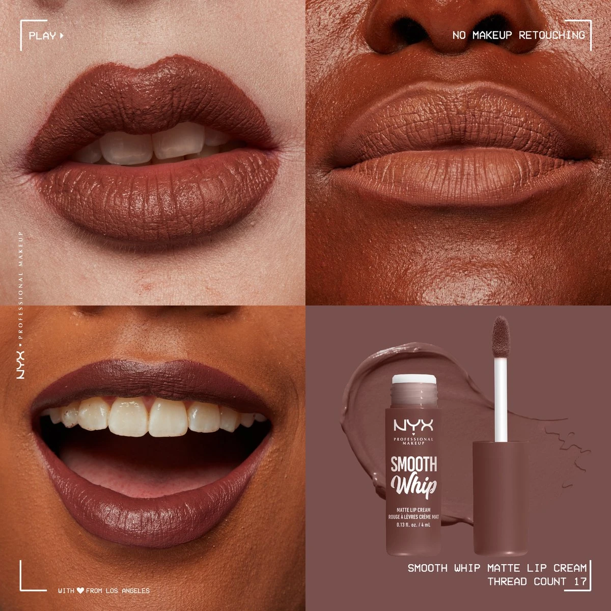 NYX Professional Makeup - Smooth Whip Matte Lip Cream Thread Count - Vloeibare Lippenstift - 4ML 6 NYX Professional Makeup - Smooth Whip Matte Lip Cream Thread Count - Vloeibare Lippenstift - 4ML - Afbeelding 4