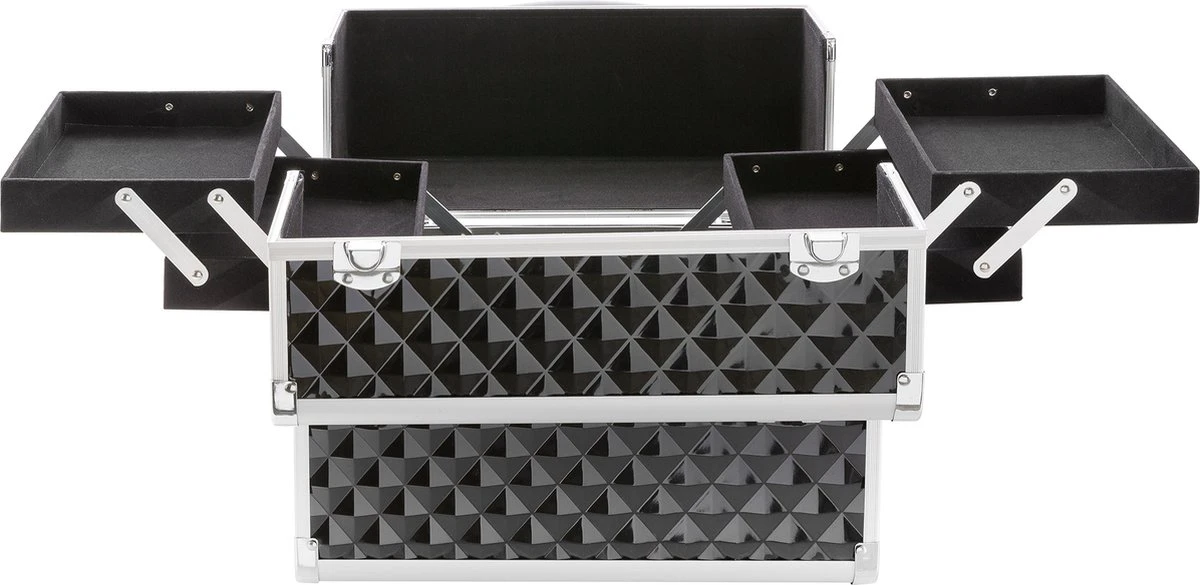 AREBOS Cosmeticakoffer Beauty Case Multikoffer 15 L Zwart 8 AREBOS Cosmeticakoffer Beauty Case Multikoffer 15 L Zwart - Afbeelding 6