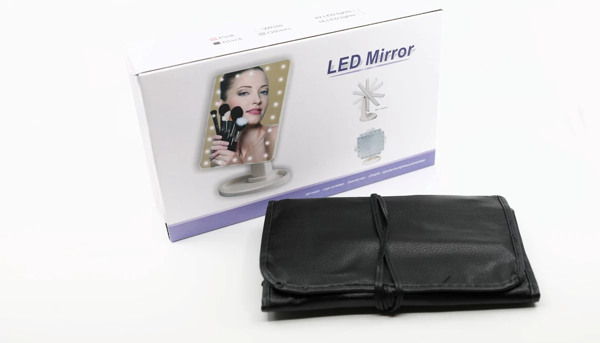 De Ultieme Make-up Ervaring: Cosmetische Spiegel Met 16 LED's En Set Van 24 Professionele Make-up Kwasten - Perfect Voor Een Vlekkeloze En Verlichte Look! Spiegel - Kwasten - Make-up Kwasten - Make-up Spiegel - Verlichting - LED - 3 De Ultieme Make-up Ervaring: Cosmetische Spiegel Met 16 LED's En Set Van 24 Professionele Make-up Kwasten - Perfect Voor Een Vlekkeloze En Verlichte Look! Spiegel - Kwasten - Make-up Kwasten - Make-up Spiegel - Verlichting - LED -