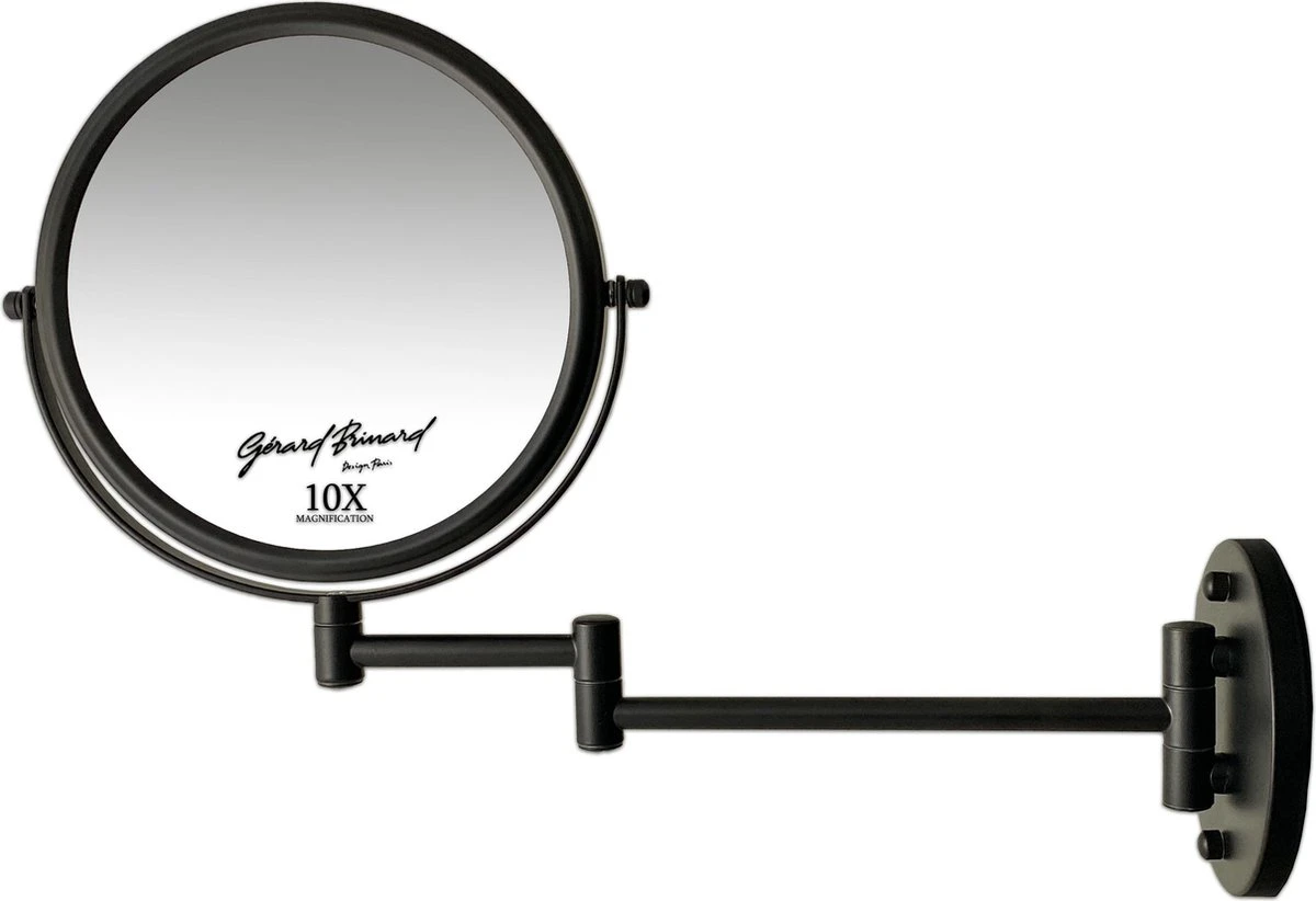 Make-up Wandspiegel Knikarm Mat Zwart - 10x Vergroting 20cmØ 3 Make-up Wandspiegel Knikarm Mat Zwart - 10x Vergroting 20cmØ