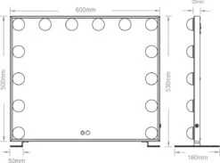 Hollywood Spiegel | Videri Vanity Zwart | Spiegel Met Verlichting | Make Up Spiegel | Visagie Spiegel | Cosmetische Spiegel | Dimbaar -Modecosmetica Winkel 1200x887 1