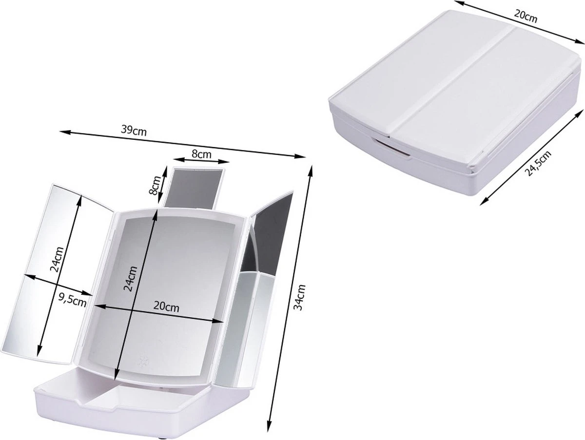 Merkloos Make-up Organizer Met Spiegel En LED Van METU-Online - Make Up Opberger - Make Up Spiegel Met Led Lamp - Makeup Opbergdoos - Make-up Spiegel Wit - Make Up Spiegel Met Verlichting En Usb - Make Up Koffer - Make Up Tafel - Make Up Organizer 10 Merkloos Make-up Organizer Met Spiegel En LED Van METU-Online - Make Up Opberger - Make Up Spiegel Met Led Lamp - Makeup Opbergdoos - Make-up Spiegel Wit - Make Up Spiegel Met Verlichting En Usb - Make Up Koffer - Make Up Tafel - Make Up Organizer - Afbeelding 8