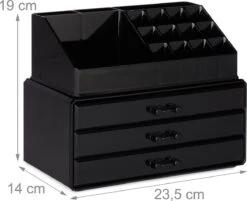 Relaxdays Make-up Organizer - Sieradendoosje - Cosmetica - Zwart 31 Relaxdays Make-up Organizer - Sieradendoosje - Cosmetica - Zwart -Modecosmetica Winkel 1200x976