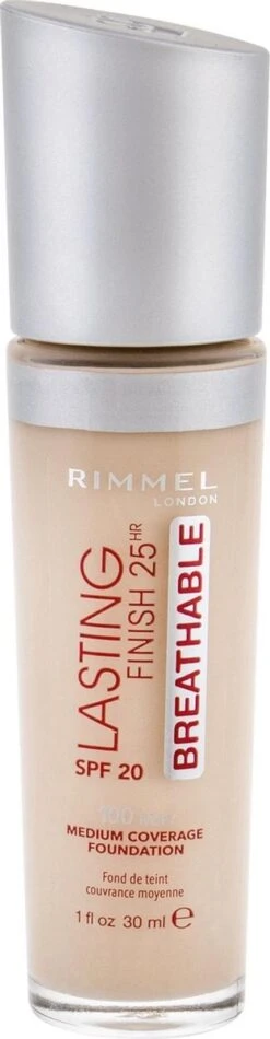 Rimmel London Rimmel Lasting Finish Breathable Foundation - 100 Ivory 30 Rimmel London Rimmel Lasting Finish Breathable Foundation - 100 Ivory -Modecosmetica Winkel 312x1200 1
