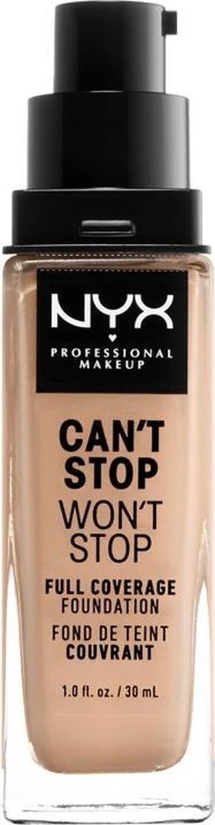 NYX Professional Makeup - Can't Stop Won't Stop Foundation - Natural 4 NYX Professional Makeup - Can't Stop Won't Stop Foundation - Natural - Afbeelding 2