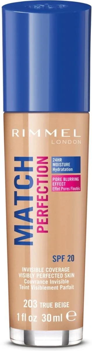 Rimmel London Match Perfection Foundation - 203 True Beige 3 Rimmel London Match Perfection Foundation - 203 True Beige