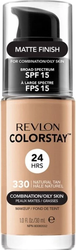 Revlon Colorstay Foundation With Pump - 330 Natural Tan (Oily Skin) -Modecosmetica Winkel 367x1200 1