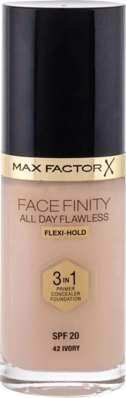 Max Factor Facefinity All Day Flawless 3-In-1 Vegan Foundation 042 Ivory -Modecosmetica Winkel 380x1200 2