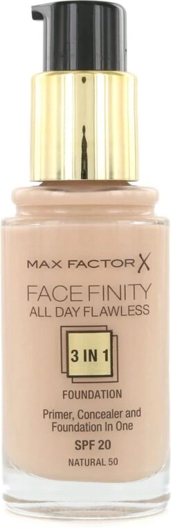 Max Factor Facefinity All Day Flawless 3-in-1 Liquid Foundation - 050 Natural 30 Max Factor Facefinity All Day Flawless 3-in-1 Liquid Foundation - 050 Natural -Modecosmetica Winkel 390x1200 2