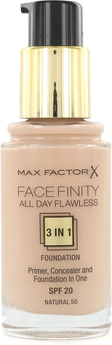 Max Factor Facefinity All Day Flawless 3-in-1 Liquid Foundation - 050 Natural 12 Max Factor Facefinity All Day Flawless 3-in-1 Liquid Foundation - 050 Natural - Afbeelding 10