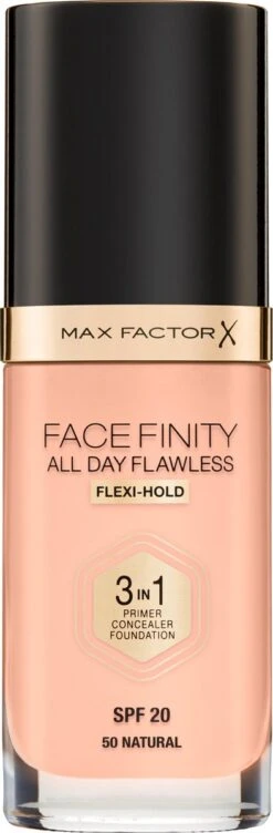 Max Factor Facefinity All Day Flawless 3-in-1 Liquid Foundation - 050 Natural 29 Max Factor Facefinity All Day Flawless 3-in-1 Liquid Foundation - 050 Natural -Modecosmetica Winkel 394x1200 1