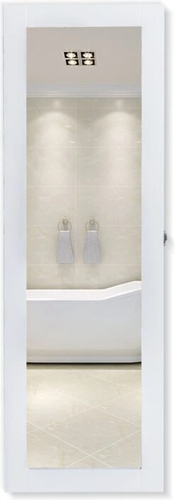 HOMCOM 2-in-1 Sieradenkast Wandspiegel Spiegelkast Sieraden Ladekast Spiegel 833-102WT 19 HOMCOM 2-in-1 Sieradenkast Wandspiegel Spiegelkast Sieraden Ladekast Spiegel 833-102WT -Modecosmetica Winkel 421x1200