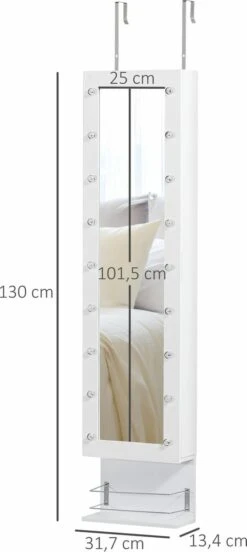 HOMCOM Sieradenkast Met Verlichting 831-326 15 HOMCOM Sieradenkast Met Verlichting 831-326 -Modecosmetica Winkel 537x1200 3