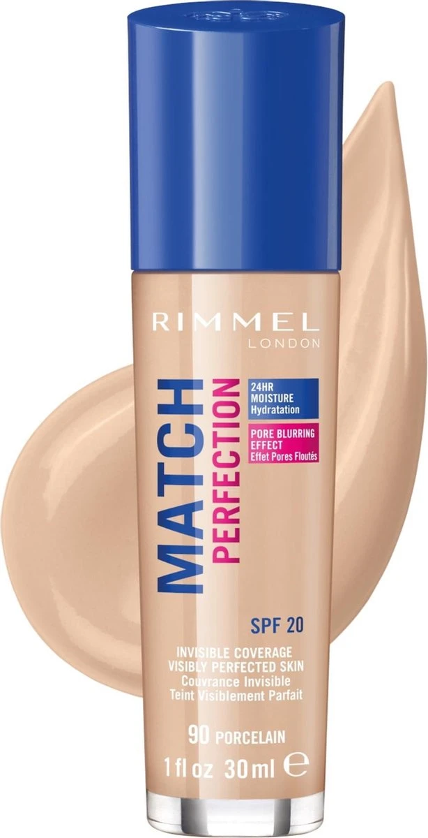 Rimmel London Match Perfection Foundation 090 Porcelain 9 Rimmel London Match Perfection Foundation 090 Porcelain - Afbeelding 7