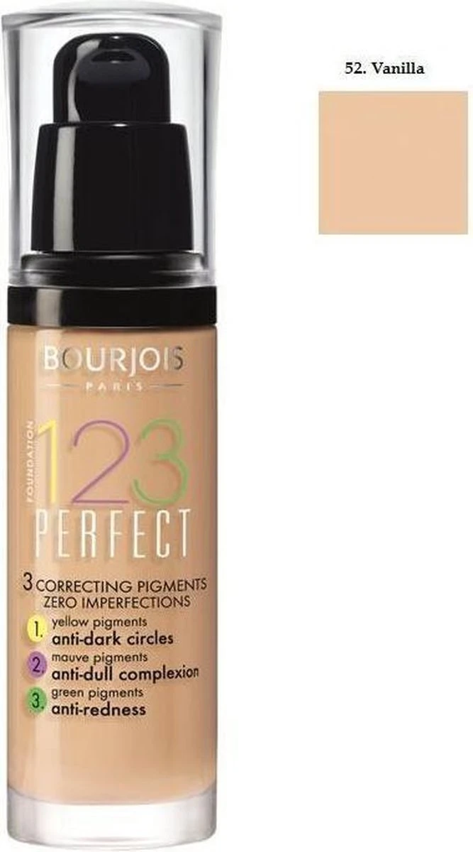 Bourjois 123 Perfect Foundation - 52 Vanille 13 Bourjois 123 Perfect Foundation - 52 Vanille - Afbeelding 11