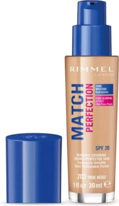Rimmel London Match Perfection Foundation - 203 True Beige 18 Rimmel London Match Perfection Foundation - 203 True Beige -Modecosmetica Winkel 698x1200 3